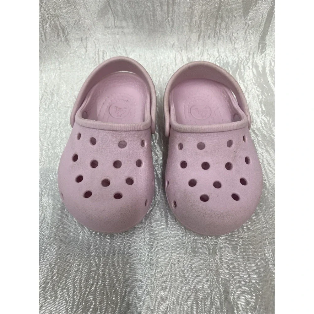 Crocs Baby Girl's Pink Colored Rubber Warm Weather Clogs Child  Toddler Size 4/5